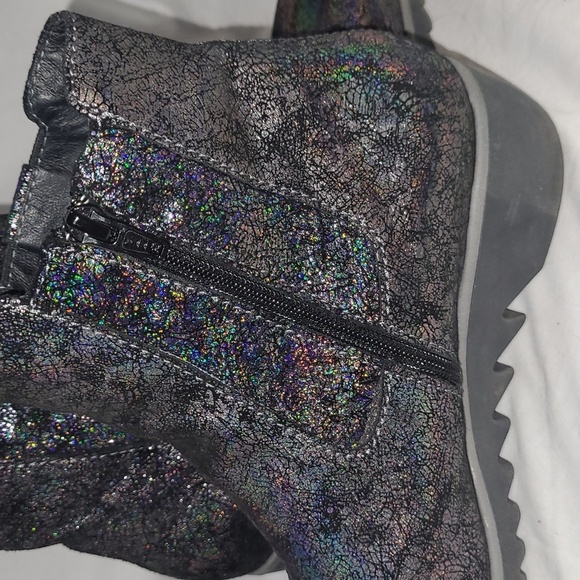 Wolky* Leather* Basky* Iridescent Black* Wedge Boots* Sz EU40/US9.5 - Picture 10 of 10